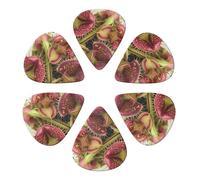 6-Pack Guitar Picks 0.46mm, Carnivorous Plant Printed Guitar Plectrums for Acoustic Guitar Electric Guitar Bass Guitar