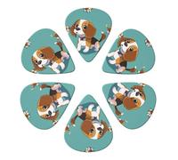 6-Pack Guitar Picks 0.46mm, Cartoon Beagle Dog Printed Guitar Plectrums for Acoustic Guitar Electric Guitar Bass Guitar