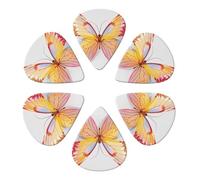 6-Pack Guitar Picks 0.46mm, Pretty butterfly Printed Guitar Plectrums for Acoustic Guitar, Electric Guitar, Bass