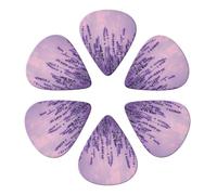 6-Pack Guitar Picks 0.46mm, Romantic Lavender Printed Guitar Plectrums for Acoustic Guitar Electric Guitar Bass Guitar