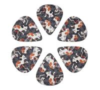 6-Pack Guitar Picks 0.71mm, beagle patterns Printed Guitar Plectrums for Acoustic Guitar