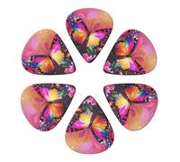 6-Pack Guitar Picks 0.71mm, Beautiful butterfly Printed Guitar Plectrums for Acoustic Guitar, Electric Guitar, Bass
