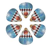 6-Pack Guitar Picks 0.71mm, bowling Printed Guitar Plectrums for Acoustic Guitar