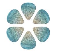 6-Pack Guitar Picks 0.71mm, Clear Sea Water Printed Guitar Plectrums for Acoustic Guitar Electric Guitar Bass Guitar