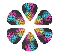 6-Pack Guitar Picks 0.71mm, colorful Pineapple Printed Guitar Plectrums for Acoustic Guitar Electric Guitar Bass Guitar