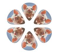 6-Pack Guitar Picks 0.71mm, Funny Animals Farm Print Printed Guitar Plectrums for Acoustic Guitar, Electric Guitar, Bass