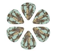 6-Pack Guitar Picks 0.71mm, Funny for Kangaroo Zoo print Printed Guitar Plectrums for Acoustic Guitar, Electric Guitar, Bass
