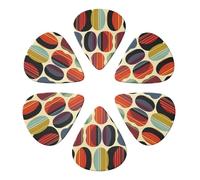 6-Pack Guitar Picks 0.71mm, Mid Century Modern Retro with Drop Shapes Printed Guitar Plectrums for Acoustic Guitar Electric Guitar Bass Guitar