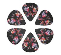 6-Pack Guitar Picks 0.71mm, Pretty butterfly Print Printed Guitar Plectrums for Acoustic Guitar Electric Guitar Bass Guitar