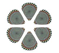 6-Pack Guitar Picks 0.71mm, spiral optical illusion Printed Guitar Plectrums for Acoustic Guitar, Electric Guitar, Bass
