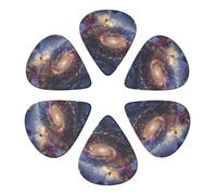 6-Pack Guitar Picks 0.71mm, Universe Galaxy Landscape Printed Guitar Plectrums for Acoustic Guitar Electric Guitar Bass Guitar