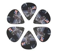 6-Pack Guitar Picks 0.96mm, Astronaut on The Moon Printed Guitar Plectrums for Acoustic Guitar Electric Guitar Bass Guitar