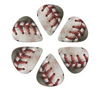 6-Pack Guitar Picks 0.96mm, Baseball Lace Close Up Printed Guitar Plectrums for Acoustic Guitar Electric Guitar Bass Guitar