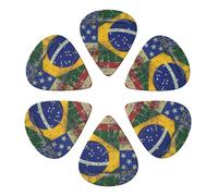 6-Pack Guitar Picks 0.96mm, Brazilian Flags Printed Guitar Plectrums for Acoustic Guitar Electric Guitar Bass Guitar