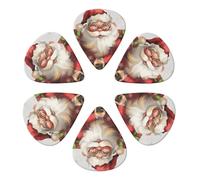6-Pack Guitar Picks 0.96mm, Cute Santa Claus Printed Guitar Plectrums for Acoustic Guitar, Electric Guitar, Bass
