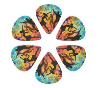 6-Pack Guitar Picks 0.96mm, Dance With Music Printed Guitar Plectrums for Acoustic Guitar, Electric Guitar, Bass