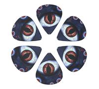 6-Pack Guitar Picks 0.96mm, Evil eyes Printed Guitar Plectrums for Acoustic Guitar Electric Guitar Bass Guitar