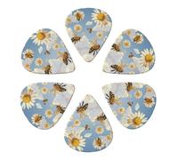 6-Pack Guitar Picks 0.96mm, Flying Bees Daisy Honey Printed Guitar Plectrums for Acoustic Guitar Electric Guitar Bass Guitar