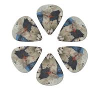 6-Pack Guitar Picks 0.96mm, Four Birds Printed Guitar Plectrums for Acoustic Guitar, Electric Guitar, Bass