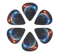 6-Pack Guitar Picks 0.96mm, Space Planet Earth Printed Guitar Plectrums for Acoustic Guitar Electric Guitar Bass Guitar