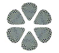 6-Pack Guitar Picks 0.96mm, spiral optical illusion art Printed Guitar Plectrums for Acoustic Guitar, Electric Guitar, Bass