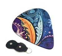 6 Pack Guitar Picks 3 Different Thickness Aboriginal patterns Guitar Plectrums with Organizer Storage Bag Electric Guitars Picks Plectrum for Acoustic Guitars Bass Pick (0.46mm, 0.71mm, 0.96mm)
