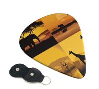 6 Pack Guitar Picks 3 Different Thickness African grassland animals Guitar Plectrums with Organizer Storage Bag Electric Guitars Picks Plectrum for Acoustic Guitars Bass Pick (0.46mm, 0.71mm, 0.96mm)