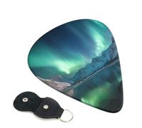 6 Pack Guitar Picks 3 Different Thickness Aurora Borealis Guitar Plectrums with Organizer Storage Bag Electric Guitars Picks Plectrum for Acoustic Guitars Bass Pick (0.46mm, 0.71mm, 0.96mm)