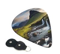 6 Pack Guitar Picks 3 Different Thickness Beautiful Iceland Guitar Plectrums with Organizer Storage Bag Electric Guitars Picks Plectrum for Acoustic Guitars Bass Pick (0.46mm, 0.71mm, 0.96mm)