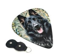 6 Pack Guitar Picks 3 Different Thickness Black german shepherd dog Guitar Plectrums with Organizer Storage Bag Electric Guitars Picks Plectrum for Acoustic Guitars Bass Pick (0.46mm, 0.71mm, 0.96mm)