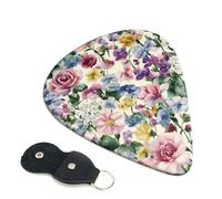 6 Pack Guitar Picks 3 Different Thickness Blooming Wildflowers Guitar Plectrums with Organizer Storage Bag Electric Guitars Picks Plectrum for Acoustic Guitars Bass Pick (0.46mm, 0.71mm, 0.96mm)