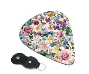 6 Pack Guitar Picks 3 Different Thickness Blooming Wildflowers Guitar Plectrums with Organizer Storage Bag Electric Guitars Picks Plectrum for Acoustic Guitars Bass Pick (0.46mm, 0.71mm, 0.96mm)