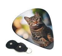 6 Pack Guitar Picks 3 Different Thickness Brown tabby kitten Guitar Plectrums with Organizer Storage Bag Electric Guitars Picks Plectrum for Acoustic Guitars Bass Pick (0.46mm, 0.71mm, 0.96mm)