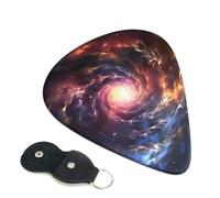 6 Pack Guitar Picks 3 Different Thickness Cosmic Storm Guitar Plectrums with Organizer Storage Bag Electric Guitars Picks Plectrum for Acoustic Guitars Bass Pick (0.46mm, 0.71mm, 0.96mm)