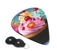 6 Pack Guitar Picks 3 Different Thickness Cupcake Guitar Plectrums with Organizer Storage Bag Electric Guitars Picks Plectrum for Acoustic Guitars Bass Pick (0.46mm, 0.71mm, 0.96mm)