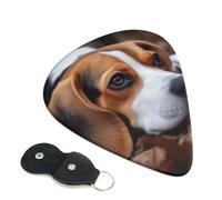 6 Pack Guitar Picks 3 Different Thickness Cute Beagle Guitar Plectrums with Organizer Storage Bag Electric Guitars Picks Plectrum for Acoustic Guitars Bass Pick (0.46mm, 0.71mm, 0.96mm)