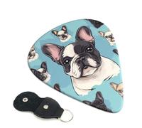 6 Pack Guitar Picks 3 Different Thickness cute french bulldog Guitar Plectrums with Organizer Storage Bag Electric Guitars Picks Plectrum for Acoustic Guitars Bass Pick (0.46mm, 0.71mm, 0.96mm)