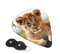 6 Pack Guitar Picks 3 Different Thickness Cute little animal lion Guitar Plectrums with Organizer Storage Bag Electric Guitars Picks Plectrum for Acoustic Guitars Bass Pick (0.46mm, 0.71mm, 0.96mm)