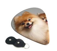 6 Pack Guitar Picks 3 Different Thickness Cute pomeranian Guitar Plectrums with Organizer Storage Bag Electric Guitars Picks Plectrum for Acoustic Guitars Bass Pick (0.46mm, 0.71mm, 0.96mm)