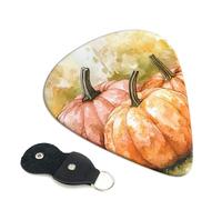6 Pack Guitar Picks 3 Different Thickness Fall Watercolor Pumpkins Guitar Plectrums with Organizer Storage Bag Electric Guitars Picks Plectrum for Acoustic Guitars Bass Pick (0.46mm, 0.71mm, 0.96mm)