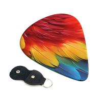 6 Pack Guitar Picks 3 Different Thickness Fantastic Parrot Feather Guitar Plectrums with Organizer Storage Bag Electric Guitars Picks Plectrum for Acoustic Guitars Bass Pick (0.46mm, 0.71mm, 0.96mm)