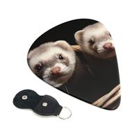 6 Pack Guitar Picks 3 Different Thickness Ferrets Guitar Plectrums with Organizer Storage Bag Electric Guitars Picks Plectrum for Acoustic Guitars Bass Pick (0.46mm, 0.71mm, 0.96mm)