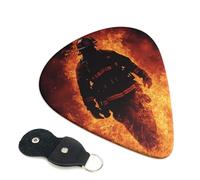 6 Pack Guitar Picks 3 Different Thickness Firefighter Fireman Flame Guitar Plectrums with Organizer Storage Bag Electric Guitars Picks Plectrum for Acoustic Guitars Bass Pick (0.46mm, 0.71mm, 0.96mm)