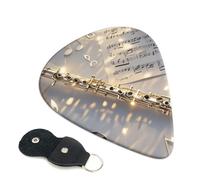 6 Pack Guitar Picks 3 Different Thickness Flute Music Guitar Plectrums with Organizer Storage Bag Electric Guitars Picks Plectrum for Acoustic Guitars Bass Pick (0.46mm, 0.71mm, 0.96mm)