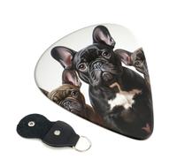 6 Pack Guitar Picks 3 Different Thickness French bulldog puppies Guitar Plectrums with Organizer Storage Bag Electric Guitars Picks Plectrum for Acoustic Guitars Bass Pick (0.46mm, 0.71mm, 0.96mm)