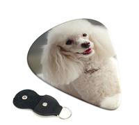 6 Pack Guitar Picks 3 Different Thickness French poodle Guitar Plectrums with Organizer Storage Bag Electric Guitars Picks Plectrum for Acoustic Guitars Bass Pick (0.46mm, 0.71mm, 0.96mm)