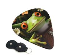 6 Pack Guitar Picks 3 Different Thickness Frog Guitar Plectrums with Organizer Storage Bag Electric Guitars Picks Plectrum for Acoustic Guitars Bass Pick (0.46mm, 0.71mm, 0.96mm)