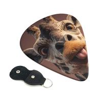 6 Pack Guitar Picks 3 Different Thickness Funny Giraffe Guitar Plectrums with Organizer Storage Bag Electric Guitars Picks Plectrum for Acoustic Guitars Bass Pick (0.46mm, 0.71mm, 0.96mm)