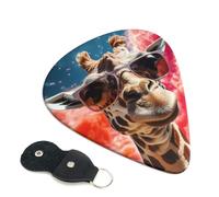 6 Pack Guitar Picks 3 Different Thickness Giraffe wearing sunglasses Guitar Plectrums with Organizer Storage Bag Electric Guitars Picks Plectrum for Acoustic Guitars Bass Pick (0.46mm, 0.71mm, 0.96mm)