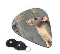 6 Pack Guitar Picks 3 Different Thickness Grey rat Guitar Plectrums with Organizer Storage Bag Electric Guitars Picks Plectrum for Acoustic Guitars Bass Pick (0.46mm, 0.71mm, 0.96mm)